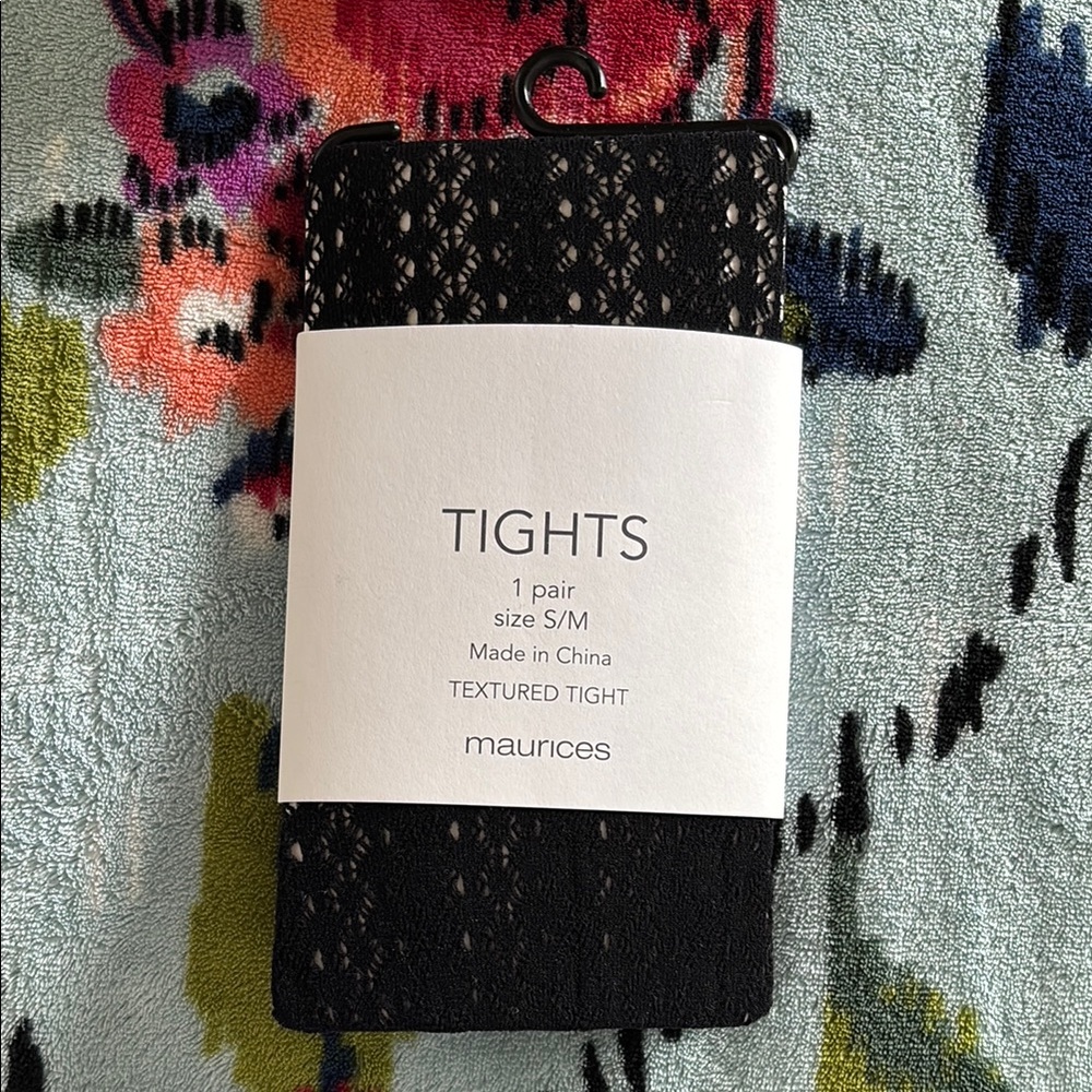 Maurices Black Textured Tights